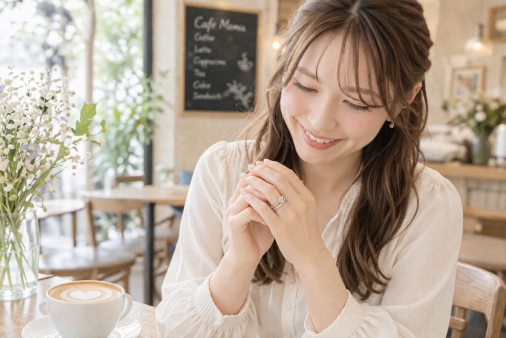 セットリングをつけている女性