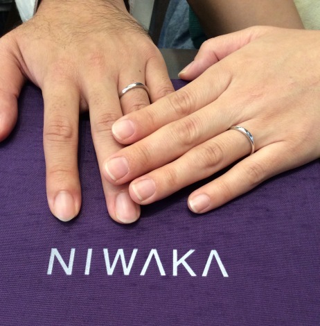 NIWAKA(にわか/俄)の結婚指輪　笹舟ご試着イメージ画像